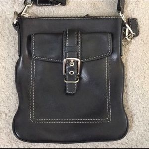 COACH Black Genuine LeatherCrossbody/Messenger Bag